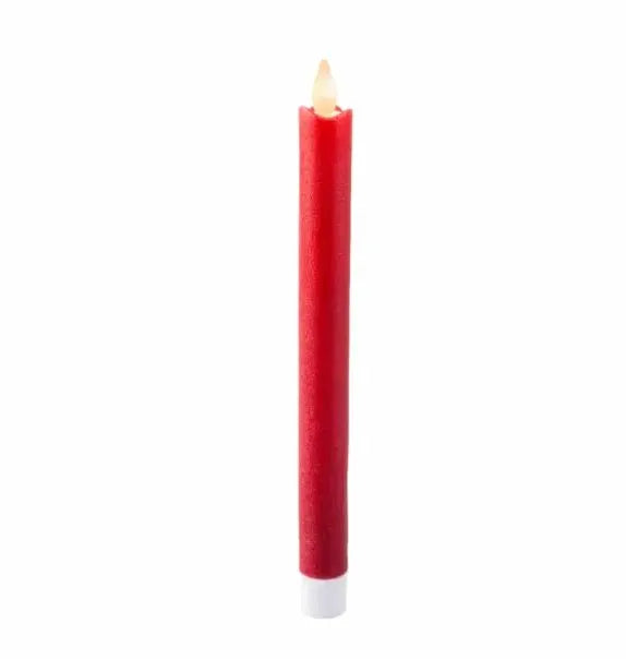 LED waving dinner candle wax flat top steady BO indoor christmas red/warm white dia2.1cm x H.24.5cm