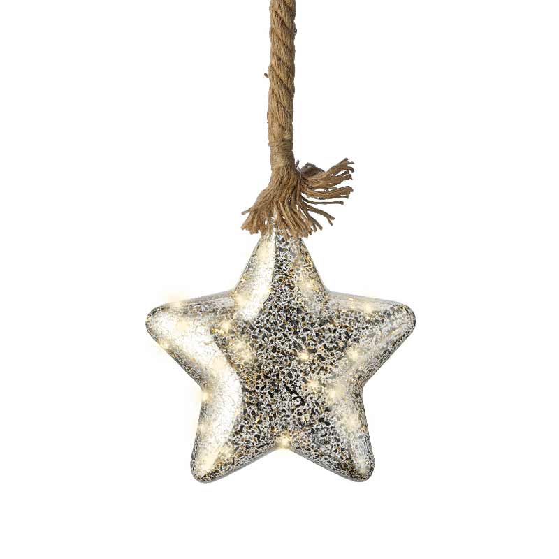 Micro LED star steady BO indoor silver/classic warm dia20cm x L.6.5cm