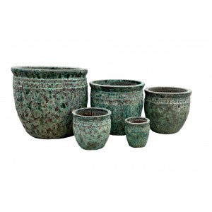 Coin Planter Pot Green Ø35 H35