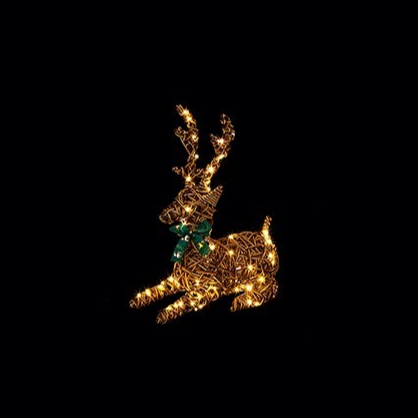 47cm M-A BO Outdoor Lying Reindeer w-80 Warm White LEDs