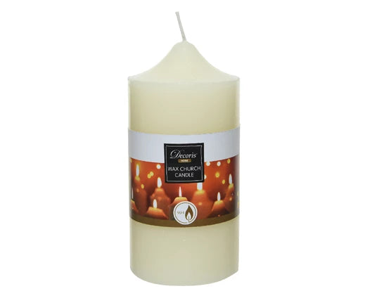 Church candle wax  dia7.5-H15cm - ivory