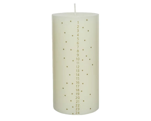 Advent candle wax pillar M    crme white