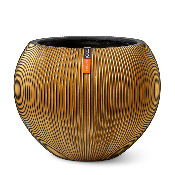 Vase ball Groove 13x10 black gold