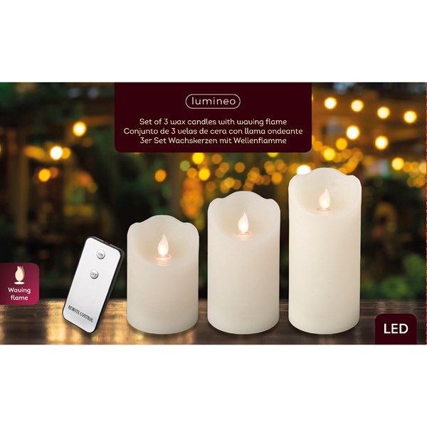 LED waving candle wax BO indoor dia7.50-H15.00cm-1L