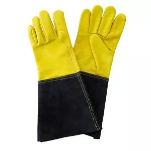 Luxury Leather Gauntlet Gloves - Mens Large