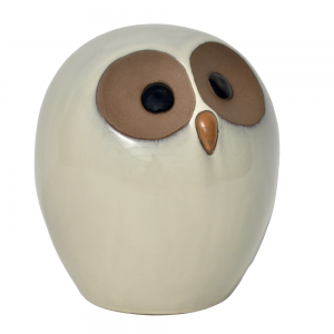 OWL ORNAMENT 19X18X21 CREAM